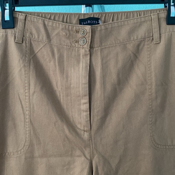 Talbots Women's Super-soft Cargo Pants P15 Petit Khak High Rise 100% Cotton Y-2 - Picture 3 of 11